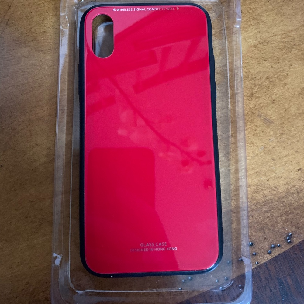 Red glass phone case